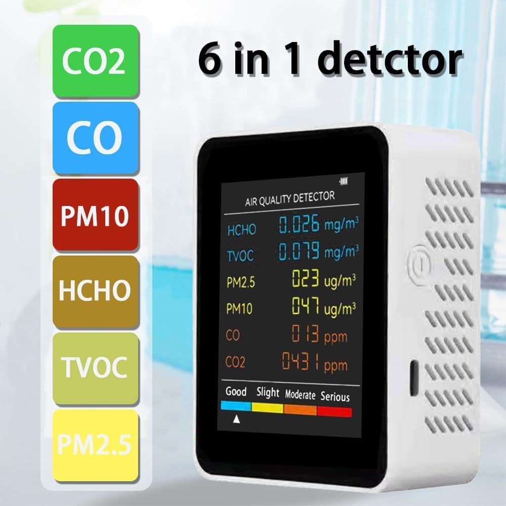 جهاز مراقبة جودة الهواء 6 في 1 (6 in 1 Air Quality Detector)